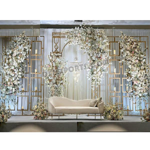 Panneaux métalliques élégants pour la scène de fête d'anniversaire, panneaux métalliques pour la scène de mariage chrétien, panneaux métalliques pour la scène de mariage anglais, toile de fond métallique pour mariage au Texas - Product Image 1