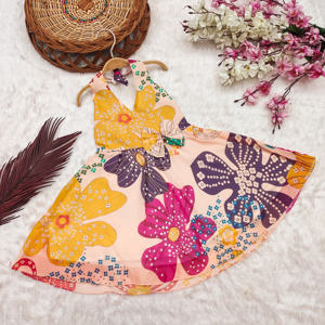 Robe de fête Shoryam pour filles, imprimé numérique floral, sans manches, entièrement cousue, longueur genoux |   Tissu doux pour enfants - Product Image 1