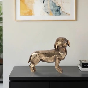 Encantador dulce perro escultura de Metal Adorable adorno de mesa acento decorativo artístico para casas de lujo modernas - Product Image 1