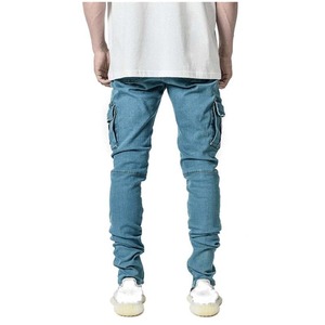 Design personnalisé respirant, droit, homme Jean Style unique Logo sur mesure toutes saisons prix de gros pantalon en jean uni blanc pour hommes - Product Image 3