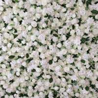 Mur floral artificiel blanc et vert pour toile de fond de mariage en extérieur, fond photo, décoration de cérémonie, réception et événements à louer