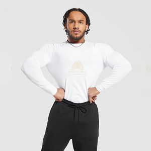 Camiseta de poliéster de compresión de tamaño personalizado GSM 180, camiseta de manga larga, ropa de gimnasio para Fitness, ropa para correr para hombres, ropa activa - Product Image 1