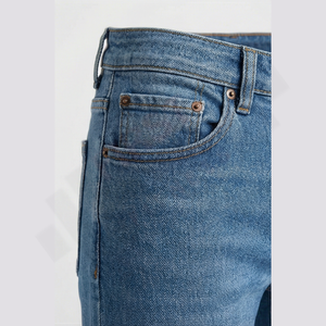 Nouveauté 2025, jean décontracté pour homme, prix bas, denim délavé, pantalon droit, coupe régulière, 100% coton, service OEM - Product Image 5