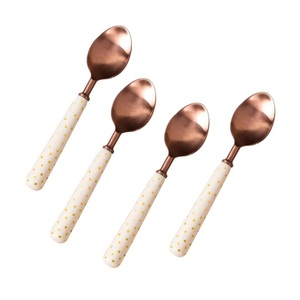 Juego de Cubiertos de cuchara y tenedor más vendido, utensilios de cocina con acabado Chapado en cobre, juego de cubiertos de latón para uso de Catering - Product Image 6