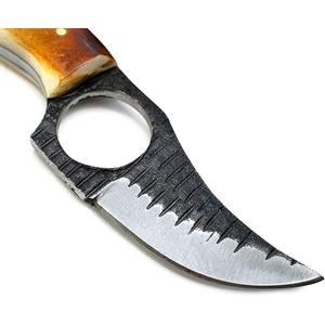 Portable bricolage qualité acier damas chasse dépouillement couteau os poignée multi-usage lame Applications industrielles OEM personnalisable - Product Image 4