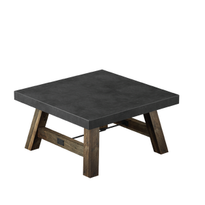 Mesa de centro de hormigón con patas de madera maciza moderna y duradera para sala de estar y oficina - Product Image 4