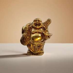 Estatua de Buda que ríe de Latón para Decoración de bodas y Diwali - Product Image 1