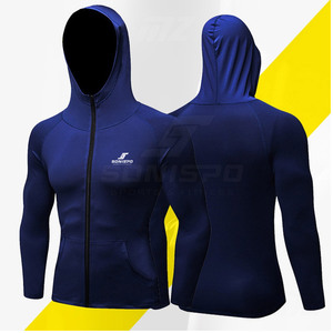Sudaderas con Capucha de Compresión Sólidas Personalizadas para Hombre, Transpirables, con Bolsillo, para Deportes de Invierno, Jogging, Servicios OEM, Fabricadas en Pakistán - Product Image 2