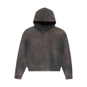 Sweat à capuche en coton de haute qualité, respirant, avec poche, style streetwear, effet délavé - Product Image 1