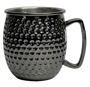 Vasos de acero inoxidable martillado negro, taza de cerveza de mula de Moscú, utensilios de cocina, utensilios de cocina, cóctel, fiesta, agua, jugo, Material de PC - Product Image 1