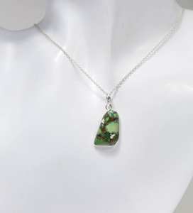 Collar de Plata de Ley 925 con Colgante de Turquesa Verde Cobre, Hecho a Mano con Piedras Preciosas, Joyería Elegante para Mujer, Regalo - Product Image 6