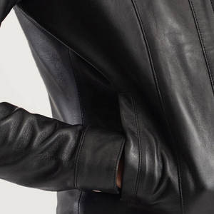 เสื้อแจ็กเก็ตหนังผู้หญิงน้ำหนักมากทนทานสำหรับฤดูใบไม้ร่วงผ้าถักระบายอากาศได้ดีนุ่มซักช่วงสำหรับสวมใส่สบาย - Product Image 6