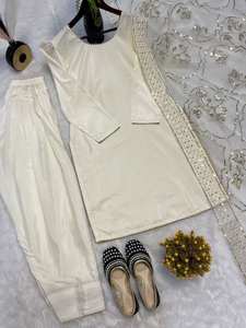 Indian & Pakistani Embroidery <b>Sequin</b> Work <b>Top</b> Patiyala Sharara With Dupatta in Lowest Price Ethnic garment Farshi Salwar Kameez - Product Image 3