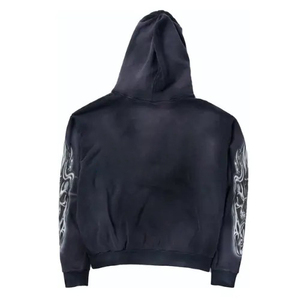 100% coton hommes de qualité supérieure acide lavé à l'eau en détresse survêtement pour homme ensemble personnalisé décontracté à capuche pantalons de survêtement - Product Image 5