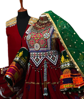 Robe élégante en mousseline de soie pour femmes afghanes, colorée, faite à la main, mode ethnique traditionnelle, de haute qualité, maxi, boutons naturels, à porter au quotidien