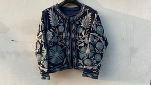 Suzani velours broderie Kimono manteau boutons faits à la main doux vêtements d'hiver veste manteau Floral femmes manteau - Product Image 4