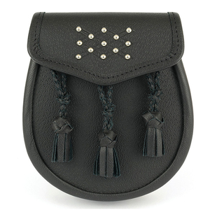 Sporran de Cuero Negro de Alta Calidad, Personalizado al por Mayor, Cuero Genuino de Primera Calidad, el Mejor Material, Accesorios para Kilt Escocés - Product Image 1