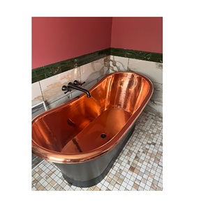 Bañera de cobre rectangular moderna ecológica de fábrica directa con acabado mate para hoteles y baños Bañera de metal de gran venta - Product Image 3