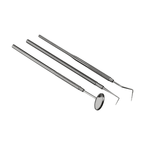 Ensemble d'examen dentaire pour étudiants Kit d'instruments de laboratoire d'hygiène de base Source d'alimentation manuelle comprend une pince à épiler 3 pièces - Product Image 1