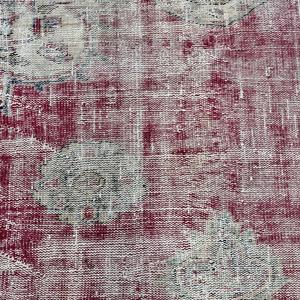 Alfombra Vintage de 3.9x7.3 pies, Alfombra Turca, Alfombra de Lana con Parches Rojos - Product Image 4