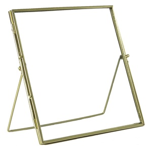 Marco de fotos de cristal de metal dorado rectangular elegante, marco de exhibición flotante de mesa elegante para imágenes, flores prensadas e impresiones artísticas - Product Image 3