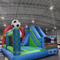 Structure gonflable combinée avec toboggan sur le thème du football, en PVC écologique, pour 10 enfants, garantie 2 ans, Funcity