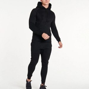 Hot-vente Slim Fit Drawstrings Soft Quick Gym Black Hoodies pour hommes - Product Image 4