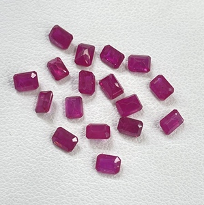 Rubí de Mozambique Natural de Alta Calidad, Calibrado, Corte Octogonal de 3x4 mm, Color Rosa Rojizo, Gema Suelta para Hacer Pulseras - Product Image 2