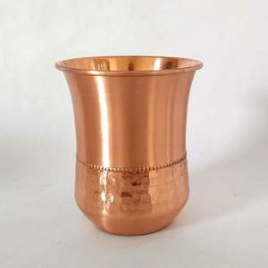 Qualité supérieure, logo personnalisé, écologique, capacité 10 OZ, style minimaliste, métal cuivre, moitié martelé, moitié brossé, poli - Product Image 2