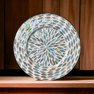 Platos de Presentación de Madera con Incrustaciones de Nácar, Estilo Rústico, para Cenas y Fiestas, Decoración de Mesa, Más Vendidos - Product Image 2