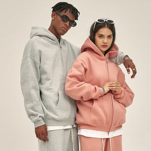 Vente en gros Hiver 2026 280g 100% Coton Polaire Unisexe Veste à Capuche Cardigan à Double Fermeture Pull Ample Écologique Séchage Rapide - Product Image 4