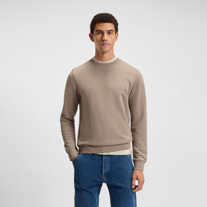 เสื้อสเวตเตอร์คอกลมของผู้ชายเสื้อสเวตเตอร์คอกลมแบบสวมหัวแนวสตรีทโอเวอร์ไซส์เสื้อจั๊มเปอร์สีพื้นแบบไหล่ตกผลิตโดย HP - Product Image 1