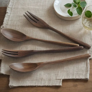 Juego de cubiertos de madera sin residuos Juego de cubiertos de mesa de cubiertos para servir madera natural a un precio razonable - Product Image 1