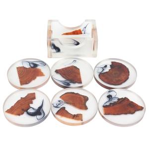 Alta demanda Decoración de mesa y accesorios Posavasos de madera de resina personalizados Diseño único y funcional disponible para la venta - Product Image 3