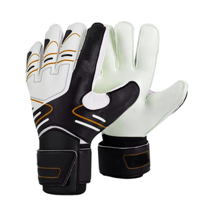 Gants de gardien de but blancs et noirs à coupe négative, best-sellers, avec un design d'accentuation en arc vert et un enveloppement sécurisé du poignet pour les joueurs de football - Product Image 3