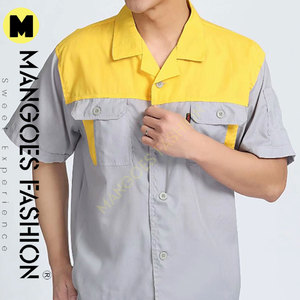 Chaqueta de Trabajo Profesional de Algodón de Manga Corta para Taller, Uniforme de Mecánico para Hombre y Mujer con Camisetas de Dos Bolsillos - Product Image 3