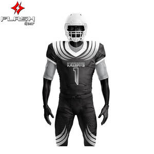 Derniers uniformes de football américain Poly-Spandex personnalisés imprimés par sublimation respirante avec broderie sergé - Product Image 4
