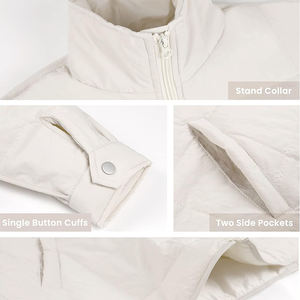 Veste matelassée pour femme, col montant, manteau d'hiver chaud et rembourré, veste élégante et bouffante avec poignets boutonnés - Product Image 5