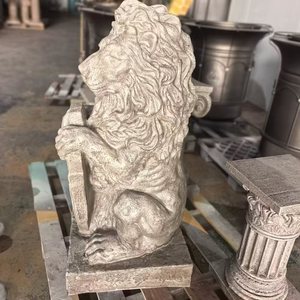 Sculpture <span class=keywords><strong>de</strong></span> lion gardien en <span class=keywords><strong>fibre</strong></span> <span class=keywords><strong>de</strong></span> <span class=keywords><strong>verre</strong></span> sur mesure avec finition en pierre, style européen, statue d'animal pour la décoration <span class=keywords><strong>de</strong></span> jardin et <span class=keywords><strong>de</strong></span> villa - Product Image 5
