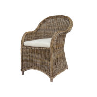 Fauteuil en rotin Kubu élégant de Surabaya, design moderne avec confort naturel pour le salon