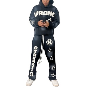 Sudadera con Capucha de Marca Privada con Pedrería, Estilo Oversize, Lavado Ácido y Efecto Desgastado - Product Image 1