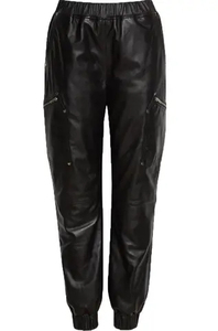 Pantalones de cuero ajustados a la moda para hombre, pantalones de cuero genuino de alta calidad para hombre, pantalones de cuero de piel de oveja al mejor precio - Product Image 3