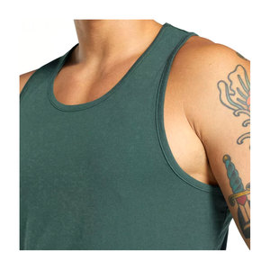 Vente en gros Logo personnalisé Débardeur de sport décontracté pour hommes Muscle Bodybuilding Plain Gym Running Singlet's Stringer Fitness - Product Image 5