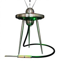 Grande chicha arabe en acier inoxydable au design OVNI avec éclairage LED, Narghile Shisha Sheesha, taille Shisha pour coffret cadeau