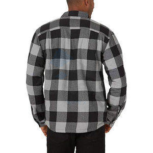 Chemise-veste doublée en sherpa à manches longues pour homme, confortable et chaude, boutonnée sur le devant, pour un style décontracté en plein air, gris buffle - Product Image 2