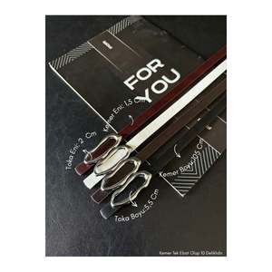 3-Piece Italian Design Slim <b>Belt</b> Set with Silver Buckle, <b>Trouser</b> <b>Belt</b>, Shirt <b>Belt</b>, Jacket <b>Belt</b> - Mixed-Silver - Product Image 1