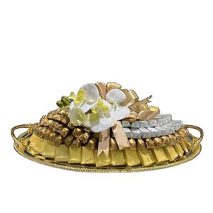 Proveedores indios de bandeja para servir chocolate de forma ovalada de diseño elegante con asa bandeja de chocolate de comida de alta calidad al mejor precio - Product Image 1