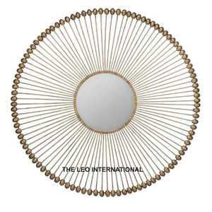 Espejo Redondo de Pared para Baño, Diseño Vintage, Tamaño Grande, Marco de Latón Antiguo, para Decoración de Hotel - Product Image 1