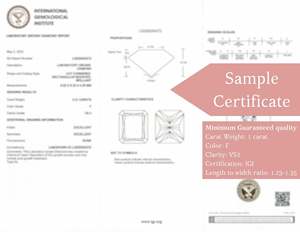IGI y para GIA Certified 1 CT Radiant Cut Lab Grown Diamond VVS2 Clarity Piedra de compromiso suelta - Product Image 2