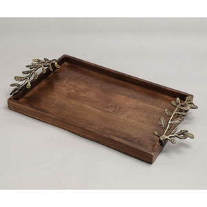 Artículos de comedor más vendidos, bandeja para servir comida, ensaladera, bandeja para servir, bandeja grande de madera con mango de rama de olivo a un precio asequible - Product Image 2